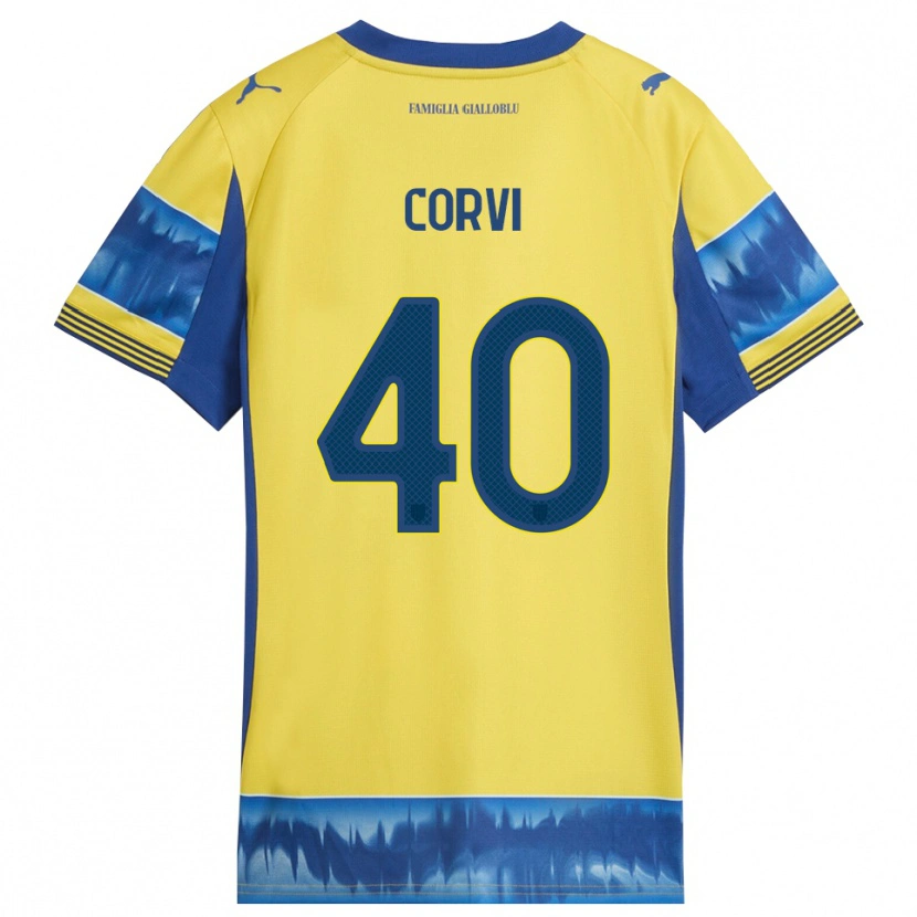 Danxen Kid Edoardo Corvi #40 Yellow Blue Away Jersey 2025/26 T-Shirt