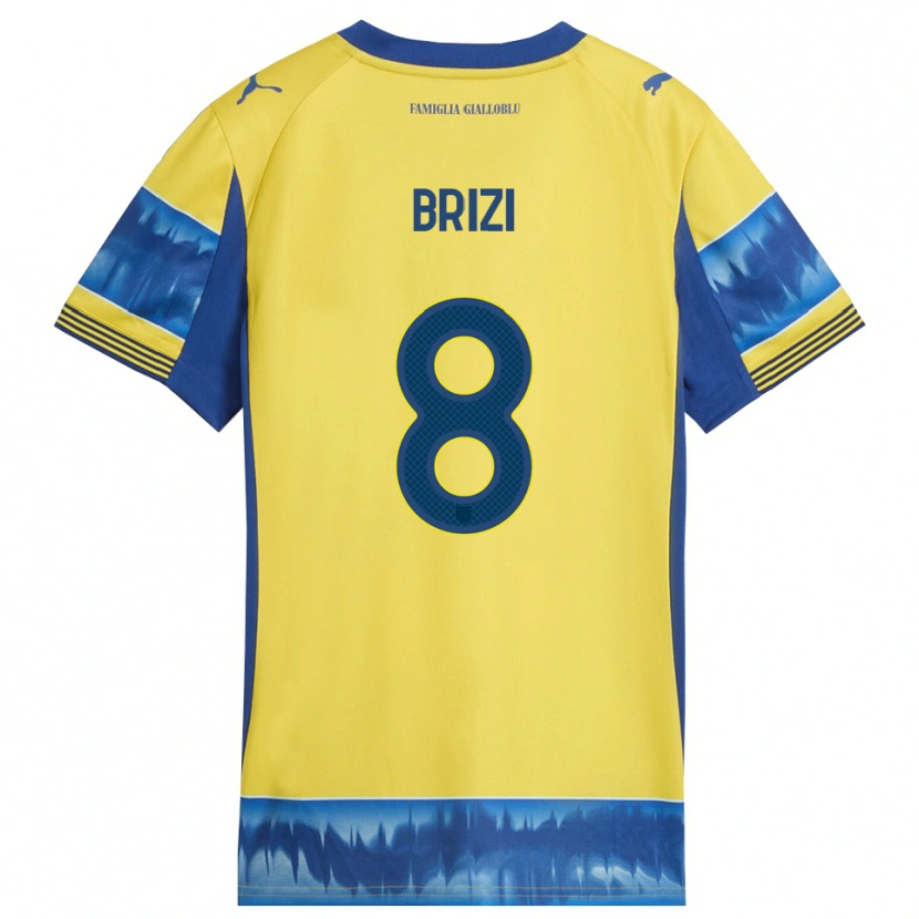 Danxen Kid Andrea Brizi #8 Yellow Blue Away Jersey 2025/26 T-Shirt