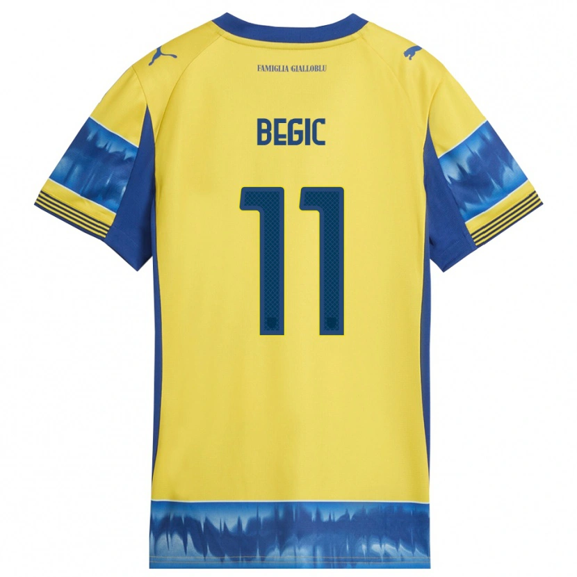 Danxen Kid Tjas Begic #11 Yellow Blue Away Jersey 2025/26 T-Shirt