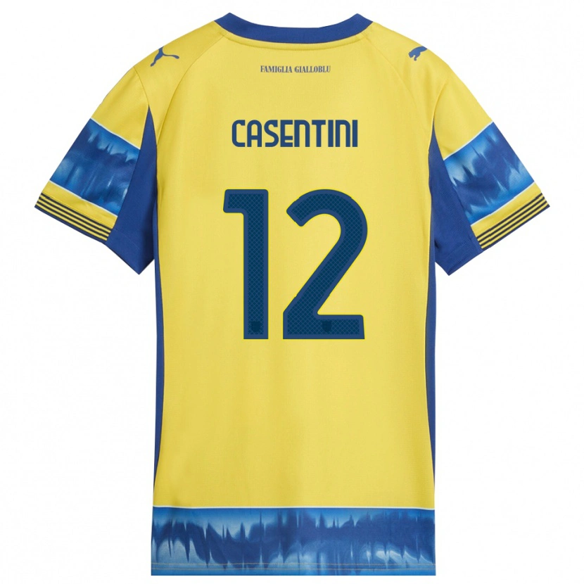 Danxen Kid Gabriele Casentini #12 Yellow Blue Away Jersey 2025/26 T-Shirt