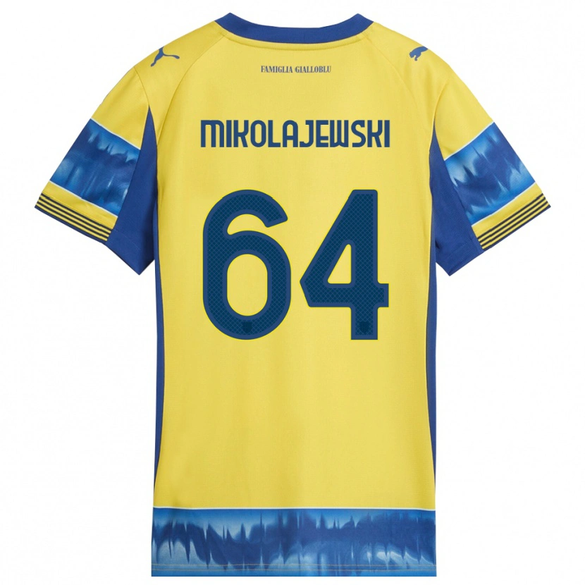 Danxen Kid Daniel Mikolajewski #64 Yellow Blue Away Jersey 2025/26 T-Shirt