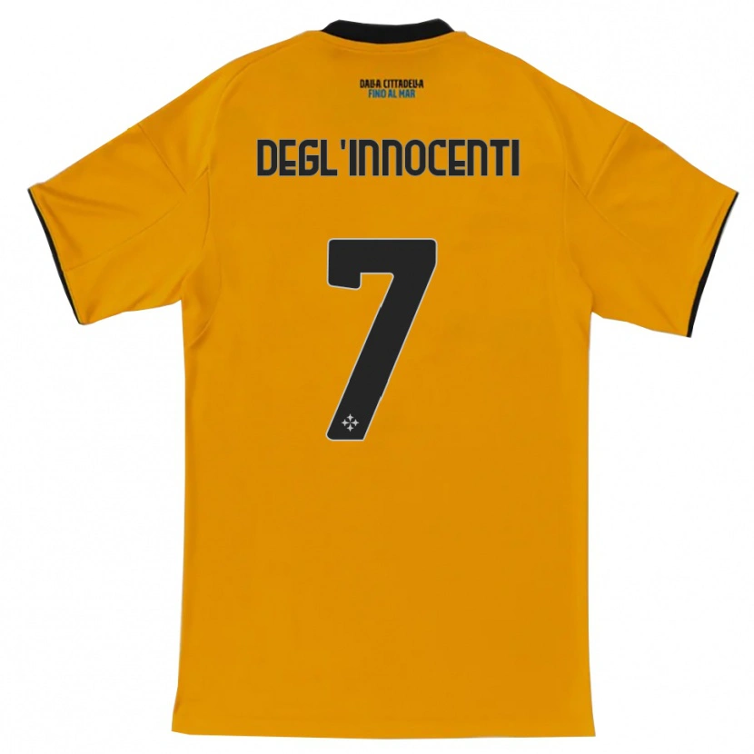 Danxen Kid Tommaso Degl'innocenti #7 Orange Blue Away Jersey 2025/26 T-Shirt