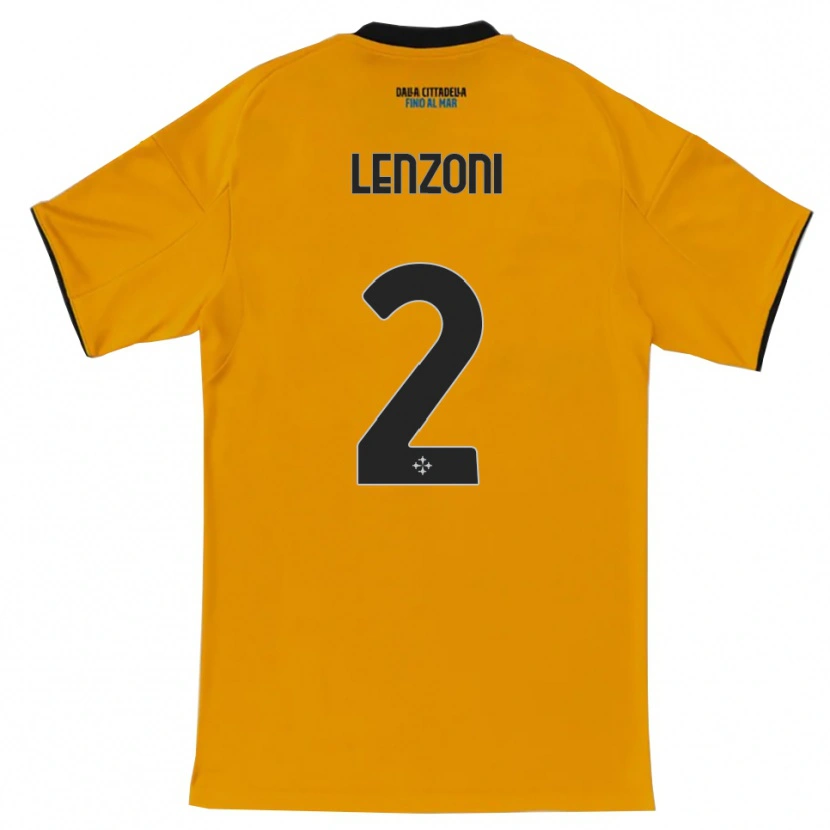 Danxen Kid Samuele Lenzoni #2 Orange Blue Away Jersey 2025/26 T-Shirt