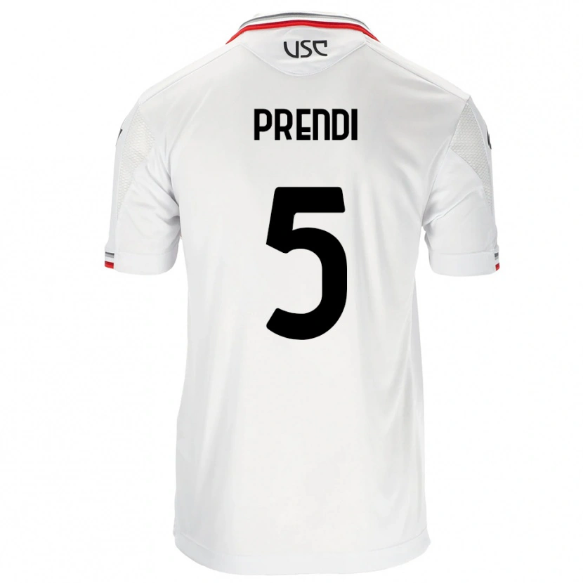 Danxen Kid Denis Prendi #5 White Red Away Jersey 2025/26 T-Shirt