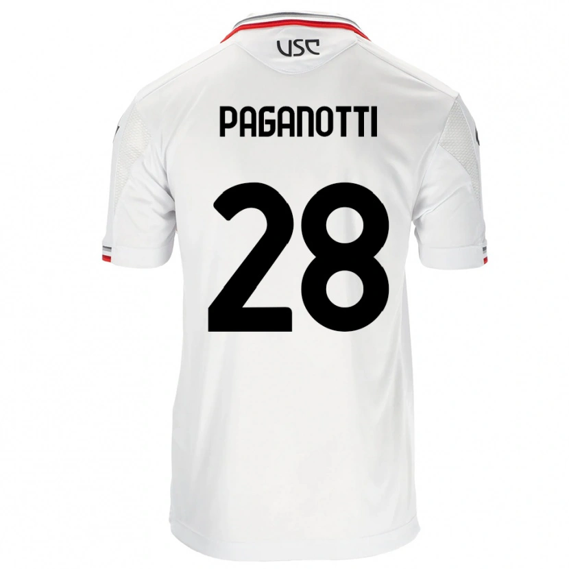 Danxen Kid Michele Paganotti #28 White Red Away Jersey 2025/26 T-Shirt