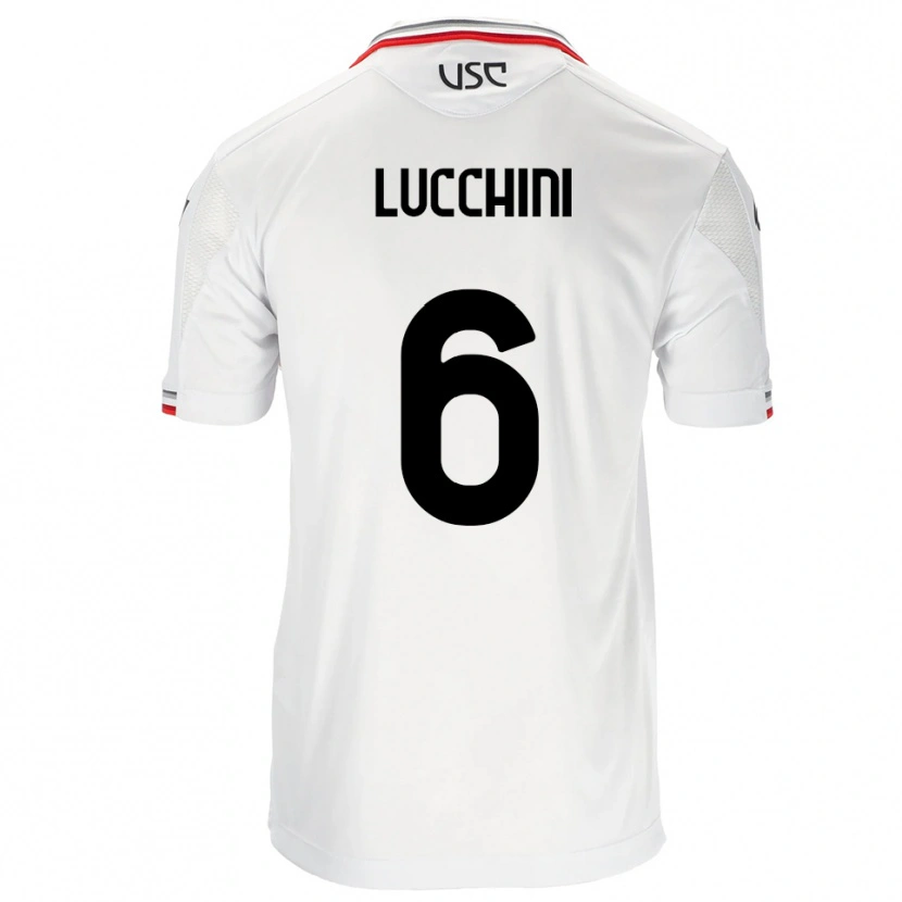 Danxen Kid Matteo Lucchini #6 White Red Away Jersey 2025/26 T-Shirt