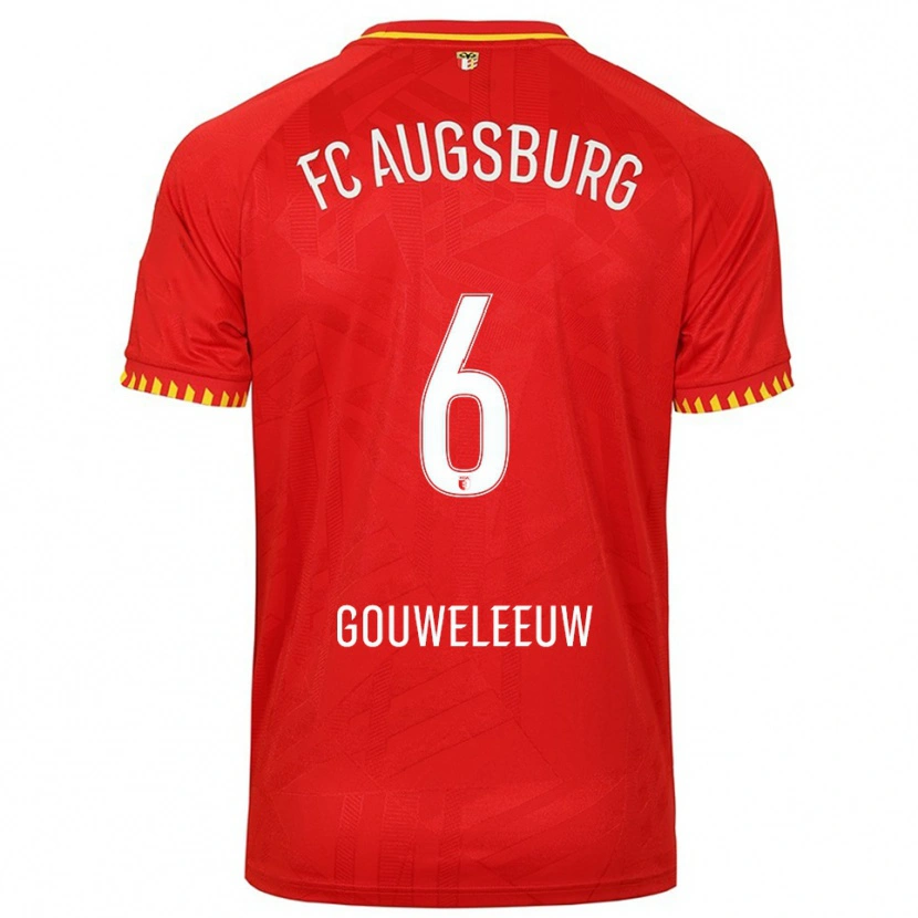 Danxen Kid Jeffrey Gouweleeuw #6 Red Yellow Away Jersey 2025/26 T-Shirt