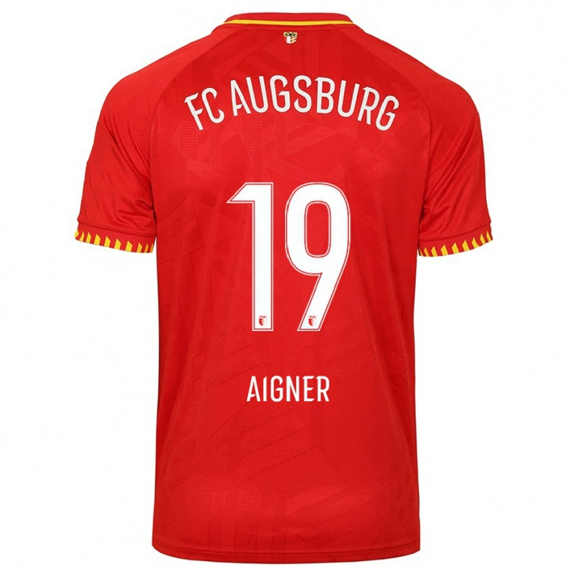 Danxen Kid Lukas Aigner #19 Red Yellow Away Jersey 2025/26 T-Shirt