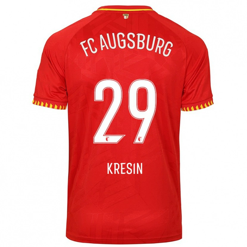 Danxen Kid Constantin Kresin #29 Red Yellow Away Jersey 2025/26 T-Shirt