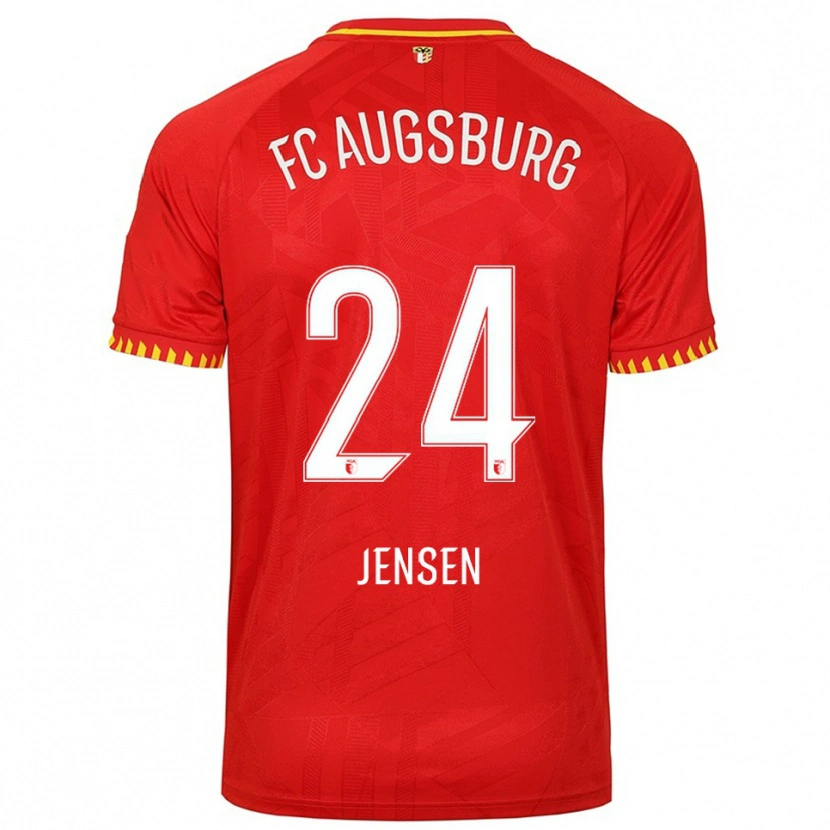 Danxen Kid Fredrik Jensen #24 Red Yellow Away Jersey 2025/26 T-Shirt