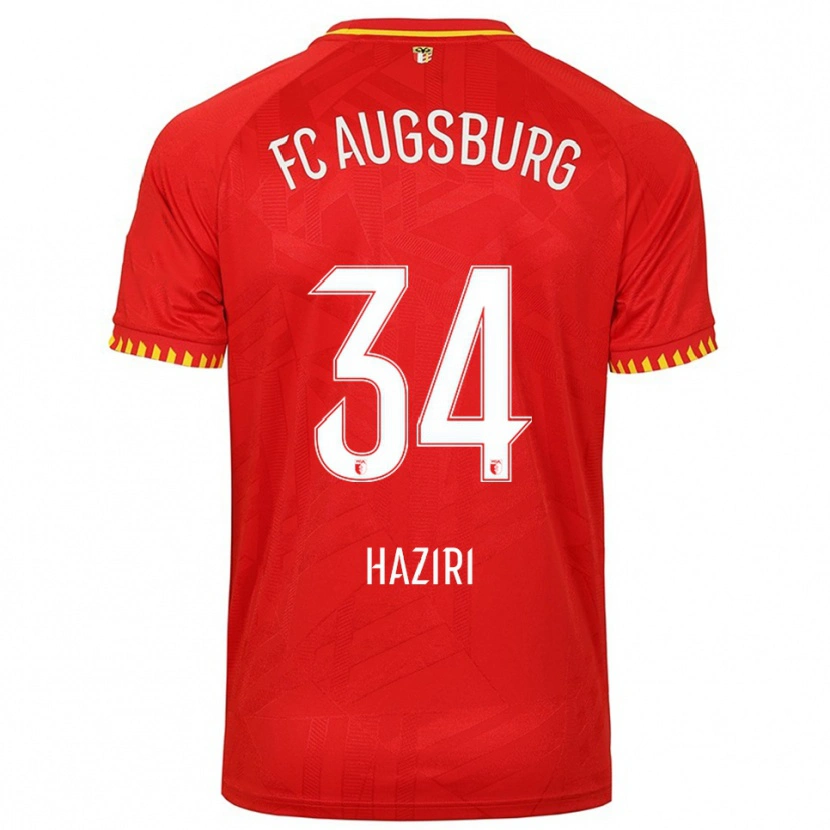 Danxen Kid Edi Haziri #34 Red Yellow Away Jersey 2025/26 T-Shirt