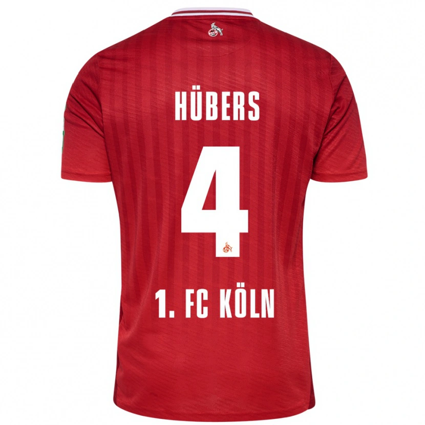 Danxen Kid Timo Hübers #4 Red White Away Jersey 2025/26 T-Shirt