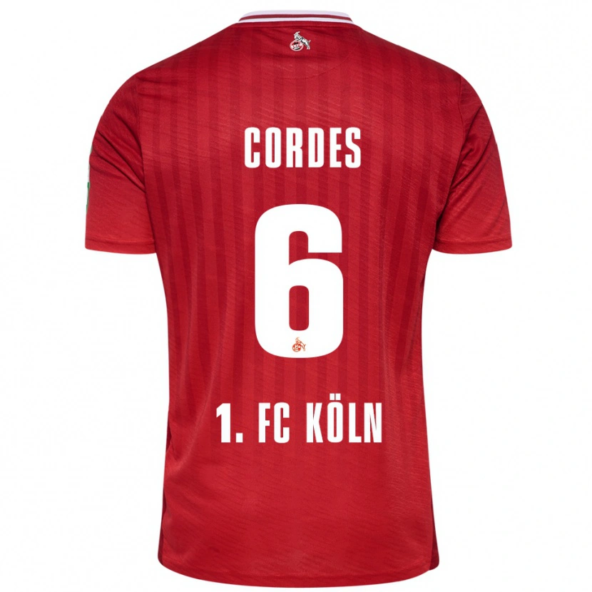 Danxen Kid Lotta Cordes #6 Red White Away Jersey 2025/26 T-Shirt