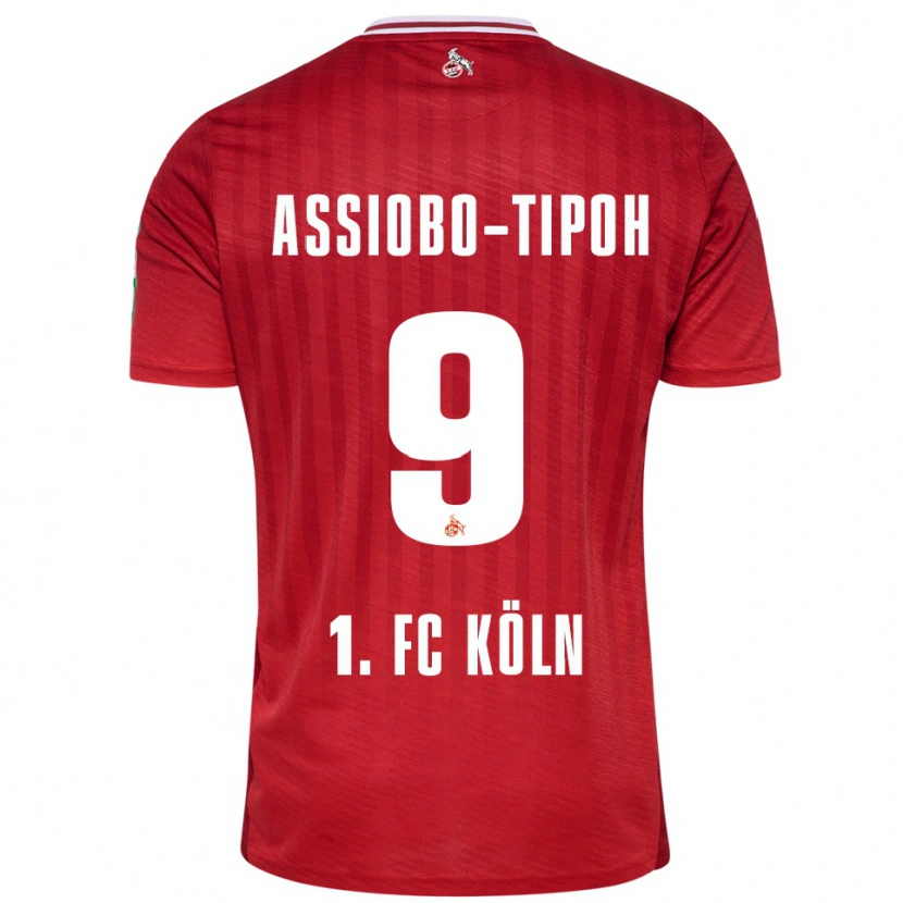 Danxen Kid Elfried Assiobo-Tipoh #9 Red White Away Jersey 2025/26 T-Shirt