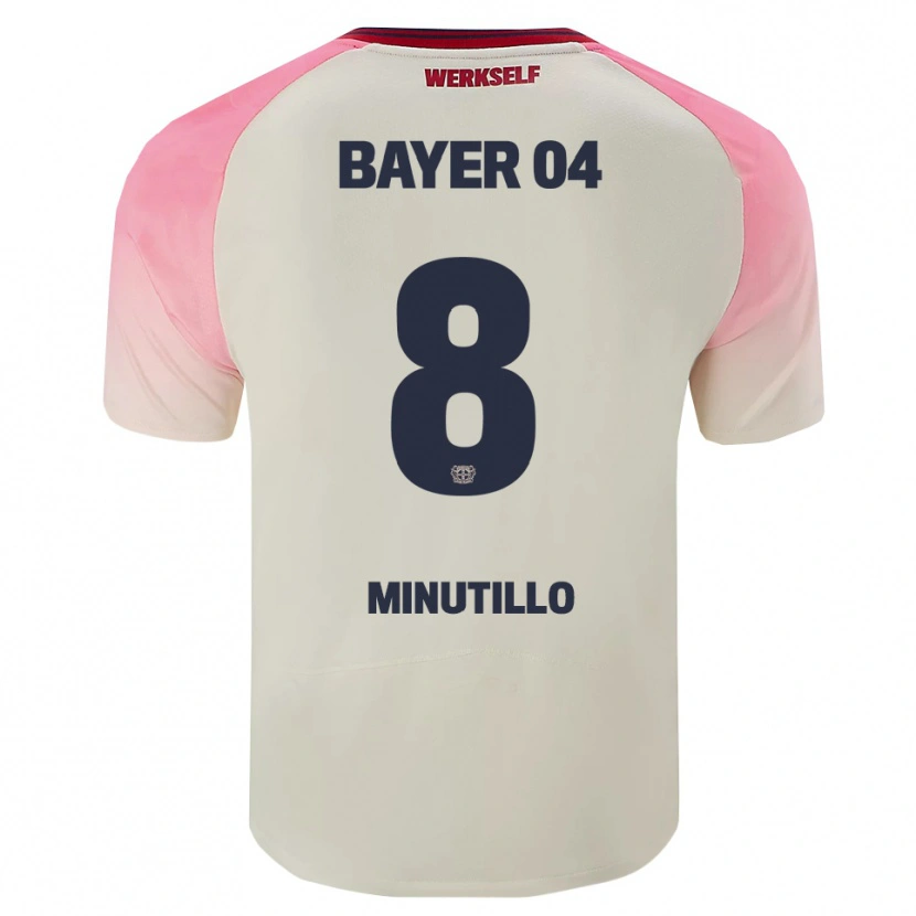 Danxen Kid Gabriel Minutillo #8 Pink Off White Away Jersey 2025/26 T-Shirt