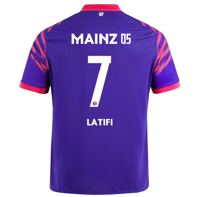 Danxen Kid Artan Latifi #7 Navy Pink Away Jersey 2025/26 T-Shirt