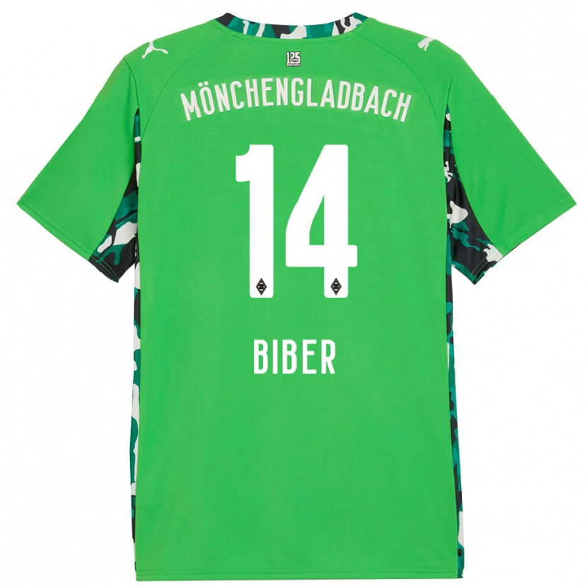 Danxen Kid Edin Biber #14 Green Black Away Jersey 2025/26 T-Shirt
