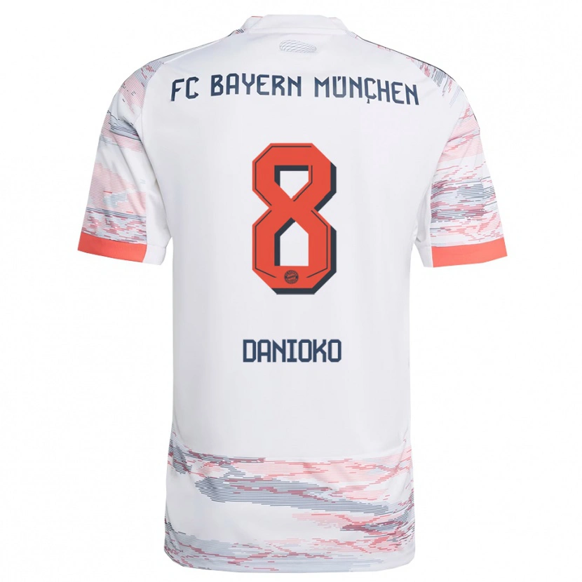 Danxen Kid Leeron Danioko #8 White Gray Away Jersey 2025/26 T-Shirt