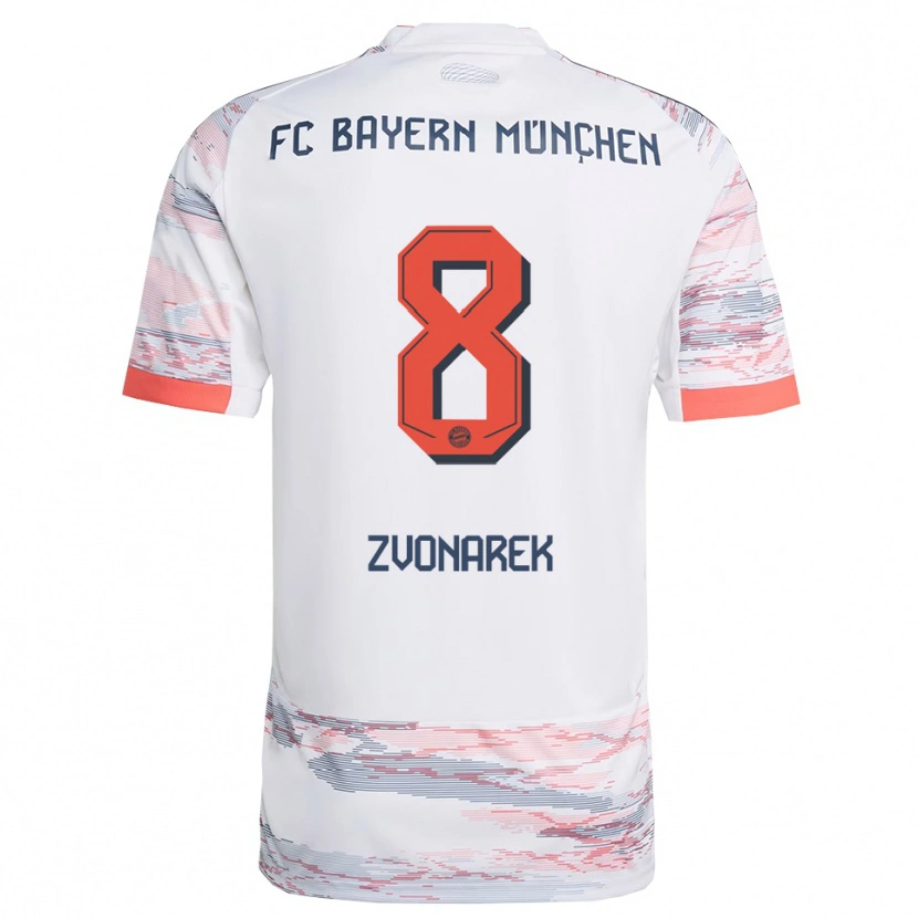 Danxen Kid Lovro Zvonarek #8 White Gray Away Jersey 2025/26 T-Shirt