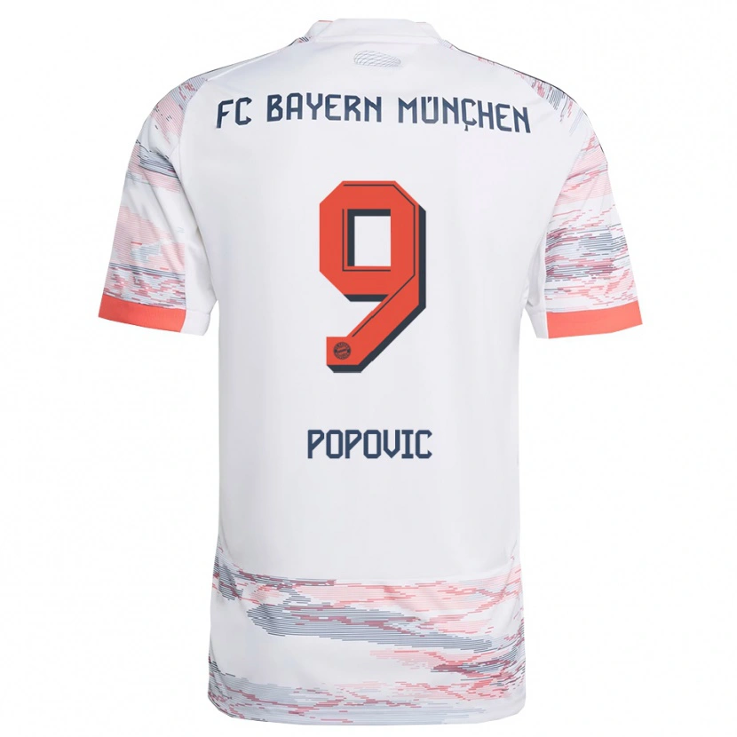 Danxen Kid Marko Popovic #9 White Gray Away Jersey 2025/26 T-Shirt