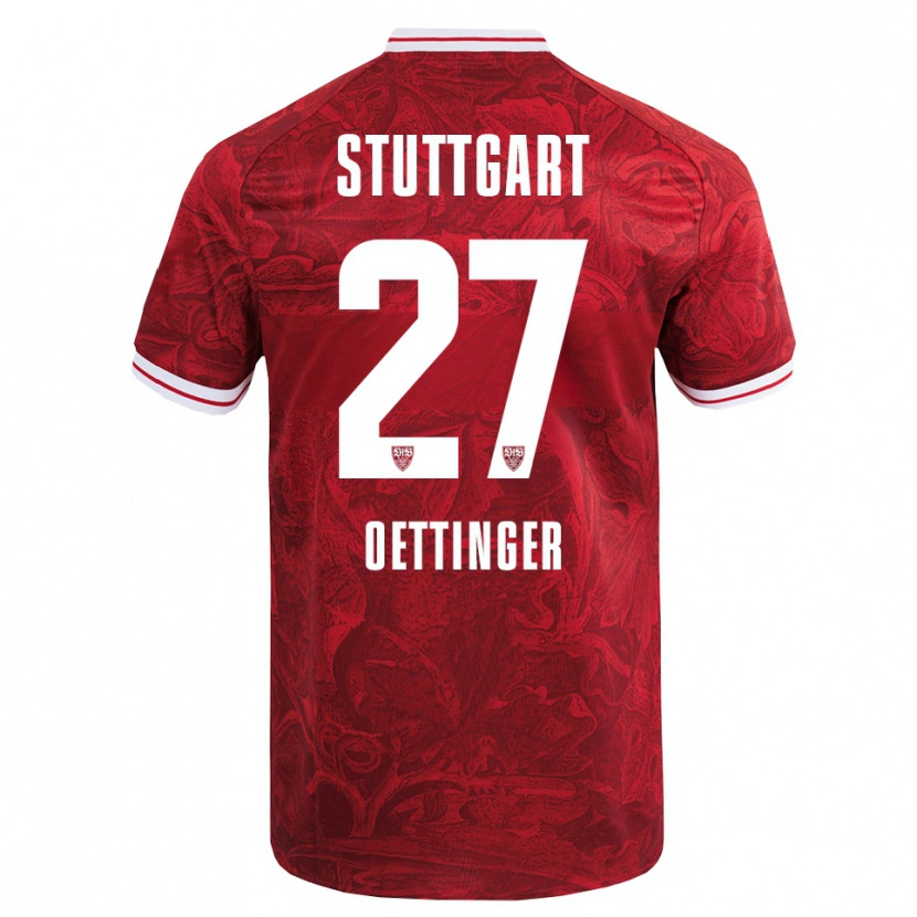 Danxen Kid Jannik Oettinger #27 Red Black Away Jersey 2025/26 T-Shirt