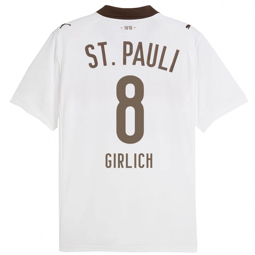 Danxen Kid Max Girlich #8 White Red Away Jersey 2025/26 T-Shirt