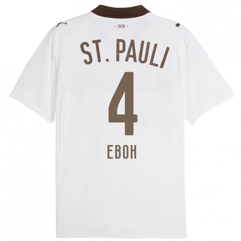 Danxen Kid Emmanuel Eboh #4 White Red Away Jersey 2025/26 T-Shirt