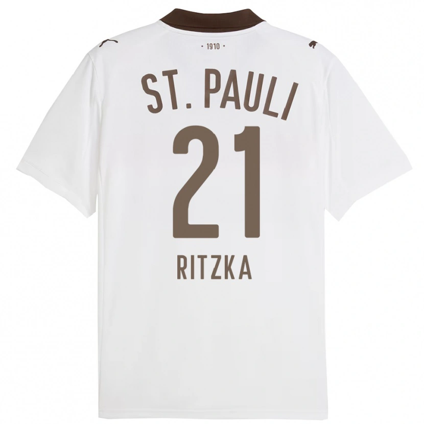 Danxen Kid Lars Ritzka #21 White Red Away Jersey 2025/26 T-Shirt
