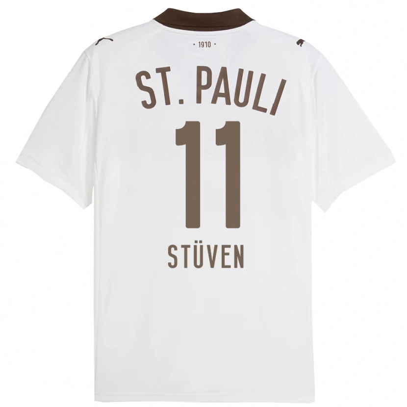 Danxen Kid Max Stüven #11 White Red Away Jersey 2025/26 T-Shirt