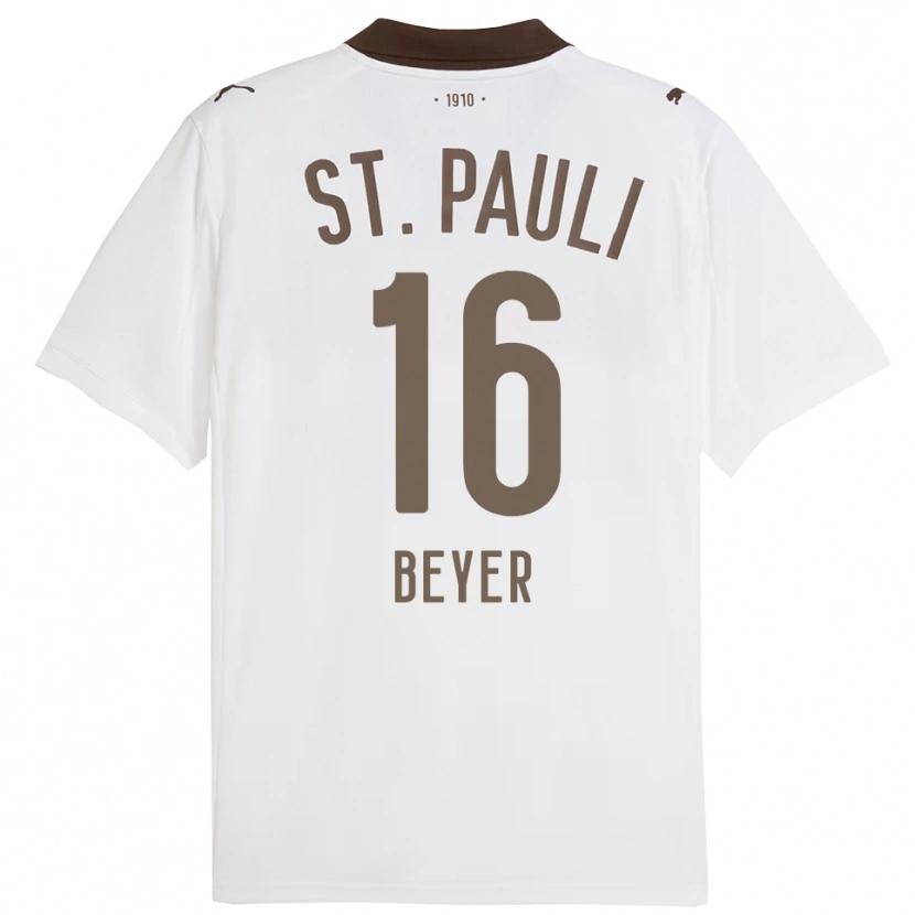 Danxen Kid Lasse Beyer #16 White Red Away Jersey 2025/26 T-Shirt