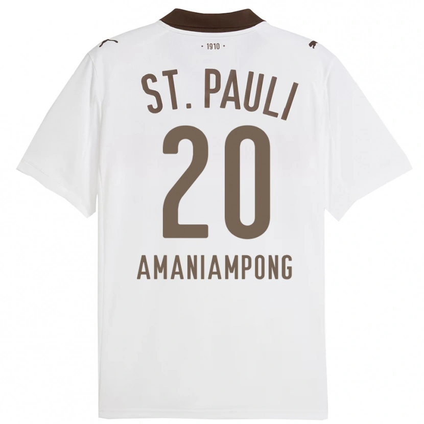Danxen Kid Marces Amaniampong #20 White Red Away Jersey 2025/26 T-Shirt