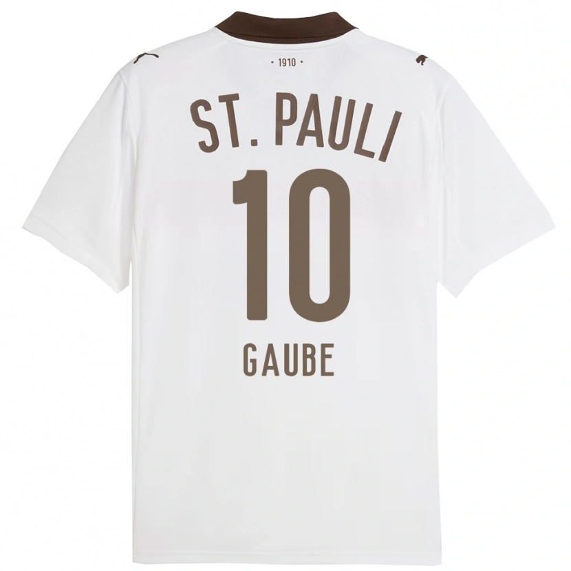 Danxen Kid Bastian Gaube #10 White Red Away Jersey 2025/26 T-Shirt