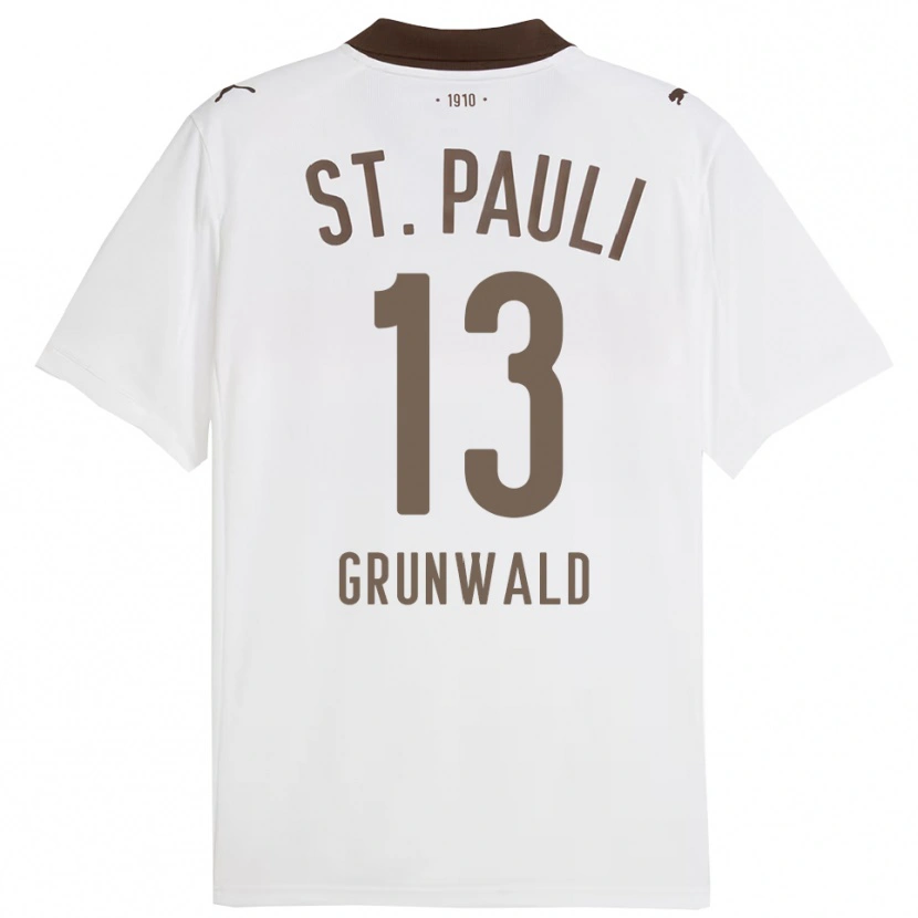 Danxen Kid Julius Grunwald #13 White Red Away Jersey 2025/26 T-Shirt