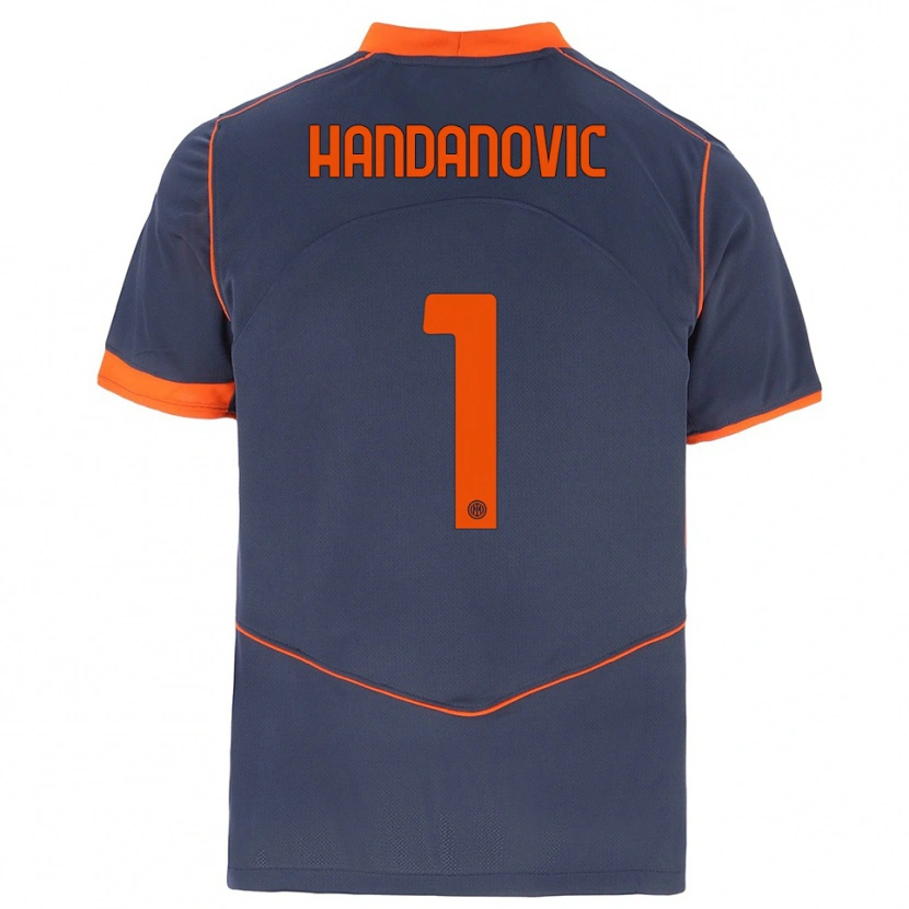 Danxen Kid Samir Handanovic #1 Gray Orange Third Jersey 2025/26 T-Shirt