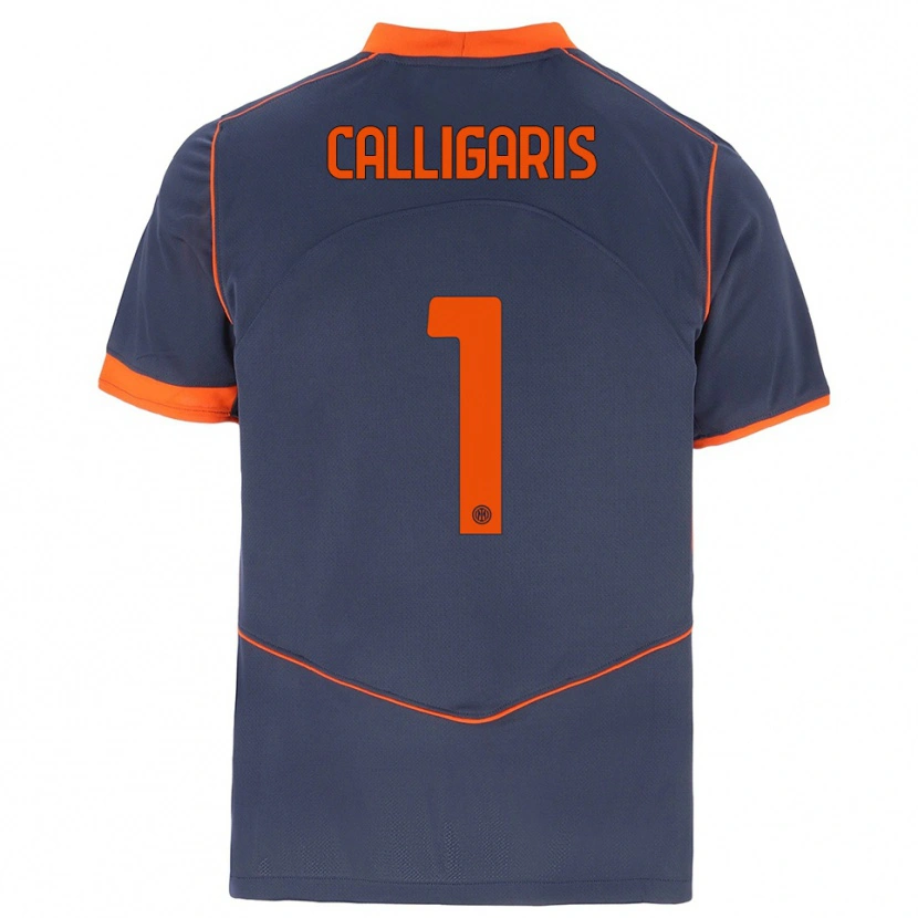 Danxen Kid Alessandro Calligaris #1 Gray Orange Third Jersey 2025/26 T-Shirt