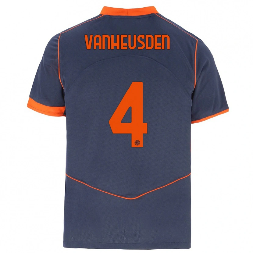 Danxen Kid Zinho Vanheusden #4 Gray Orange Third Jersey 2025/26 T-Shirt