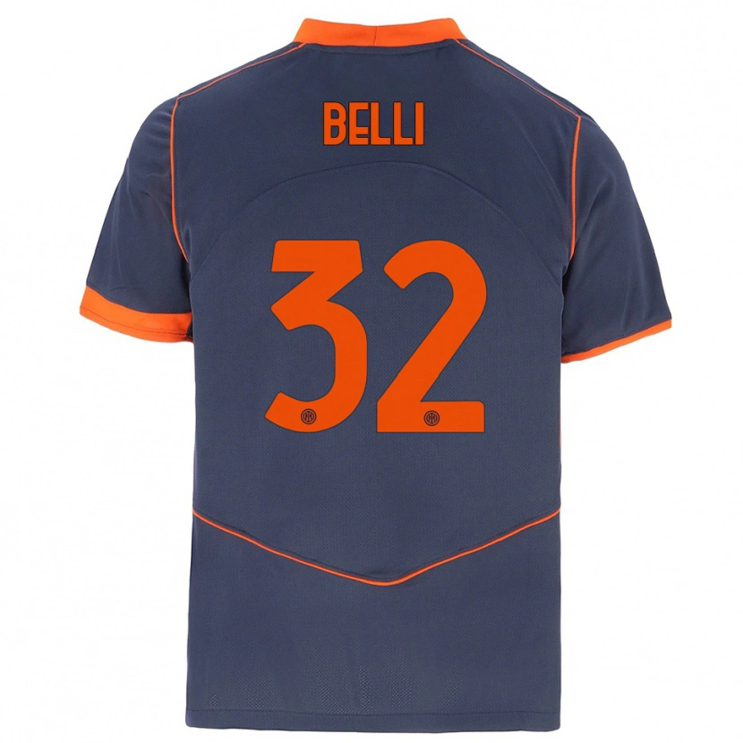 Danxen Kid Elena Belli #32 Gray Orange Third Jersey 2025/26 T-Shirt
