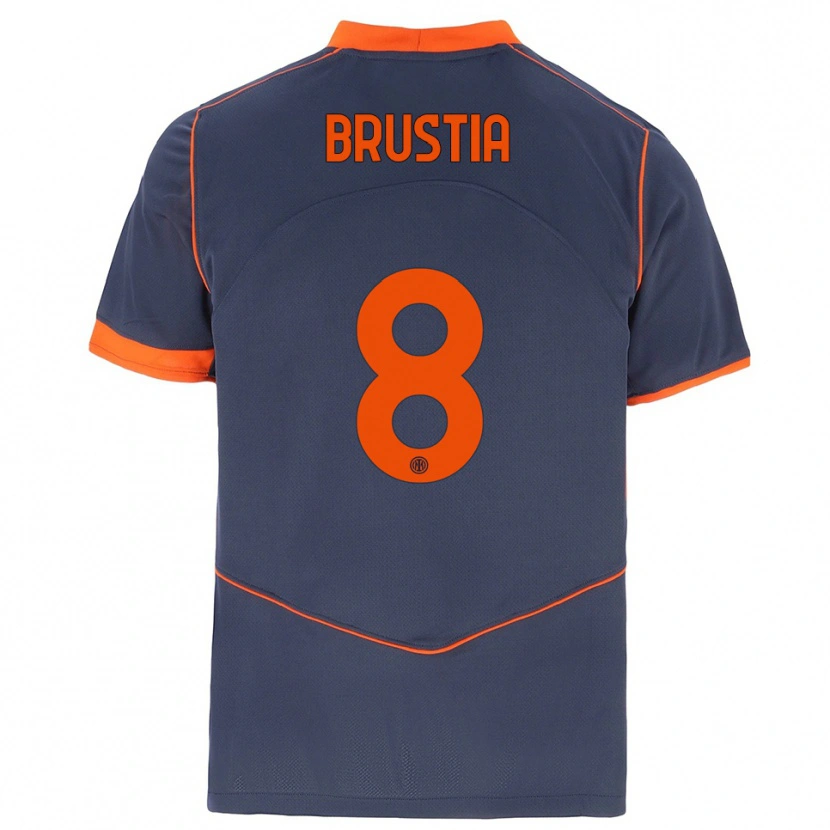 Danxen Kid Martina Brustia #8 Gray Orange Third Jersey 2025/26 T-Shirt
