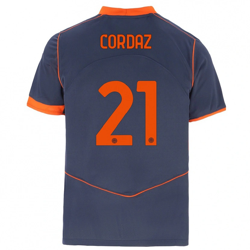 Danxen Kid Alex Cordaz #21 Gray Orange Third Jersey 2025/26 T-Shirt
