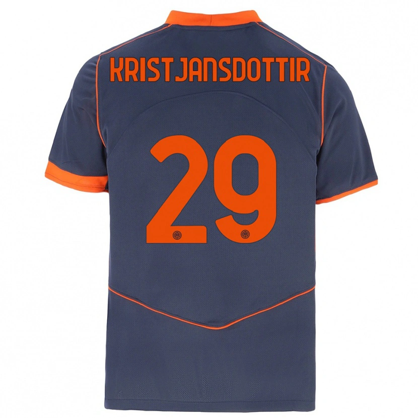 Danxen Kid Anna Bjork Kristjansdottir #29 Gray Orange Third Jersey 2025/26 T-Shirt