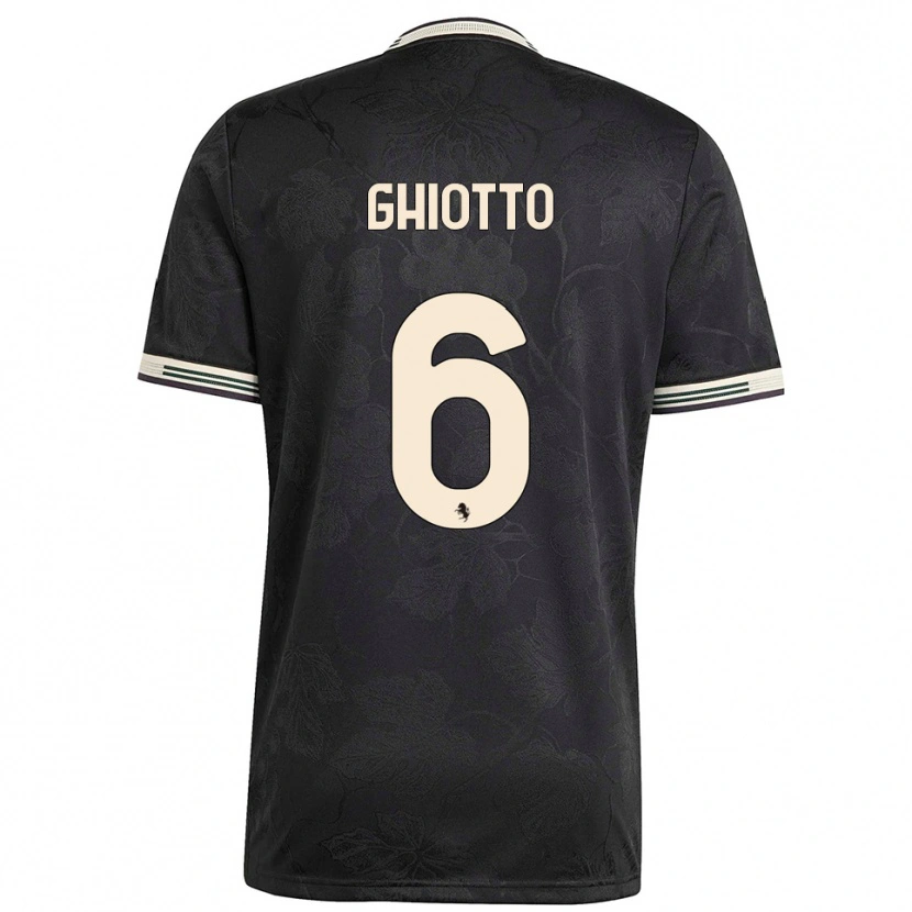 Danxen Kid Alessandro Ghiotto #6 Black White Green Third Jersey 2025/26 T-Shirt