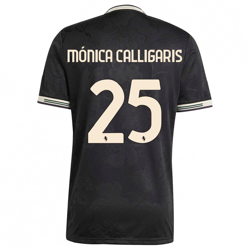 Danxen Kid Viola Mónica Calligaris #25 Black White Green Third Jersey 2025/26 T-Shirt
