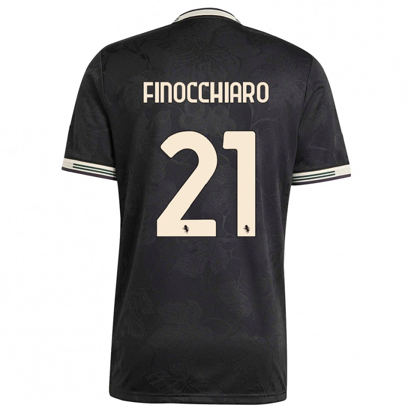 Danxen Kid Gabriele Finocchiaro #21 Black White Green Third Jersey 2025/26 T-Shirt