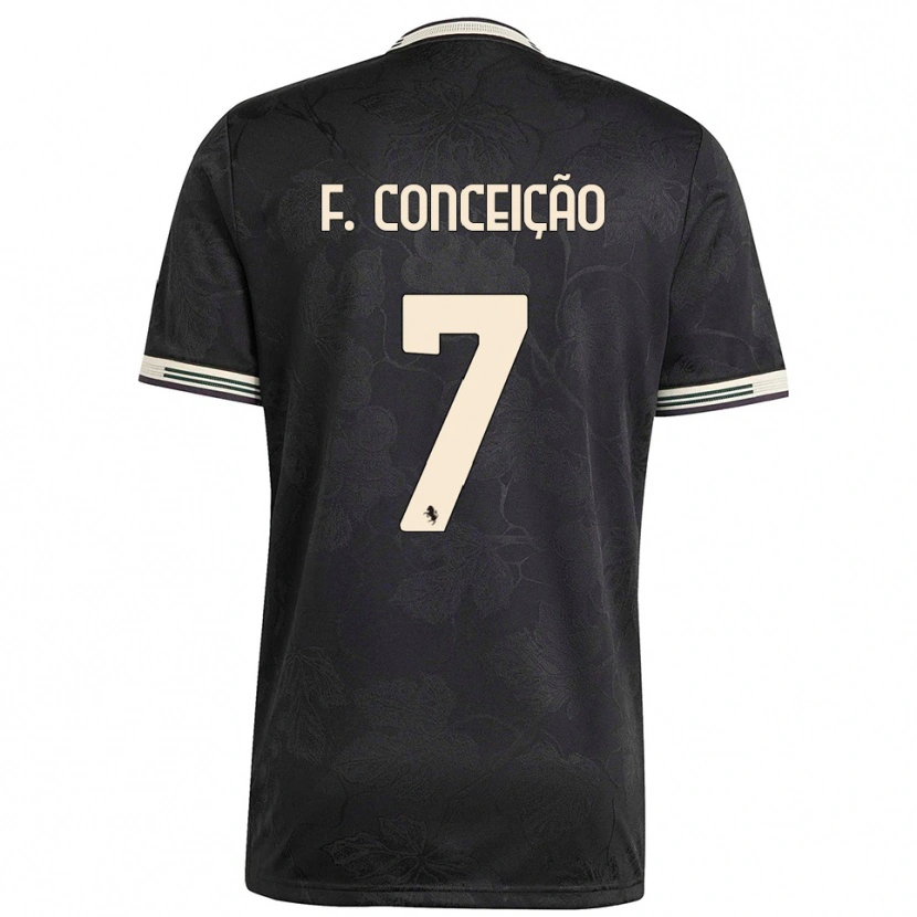 Danxen Kid Francisco Conceição #7 Black White Green Third Jersey 2025/26 T-Shirt