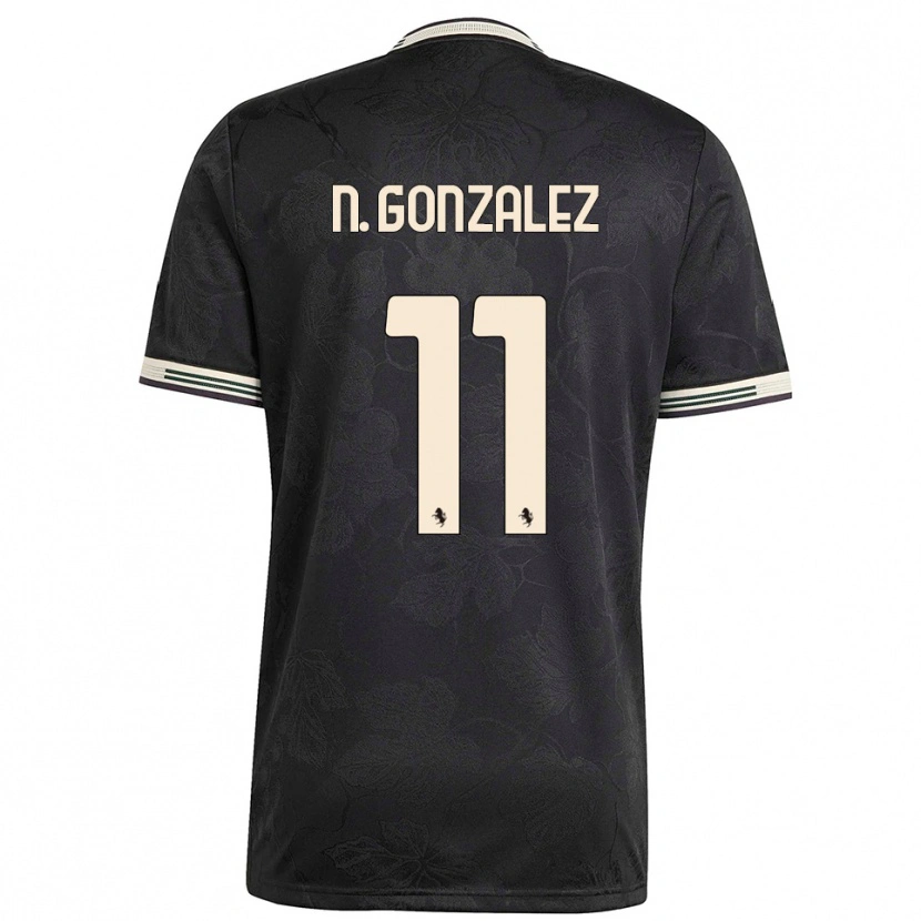 Danxen Kid Nico González #11 Black White Green Third Jersey 2025/26 T-Shirt