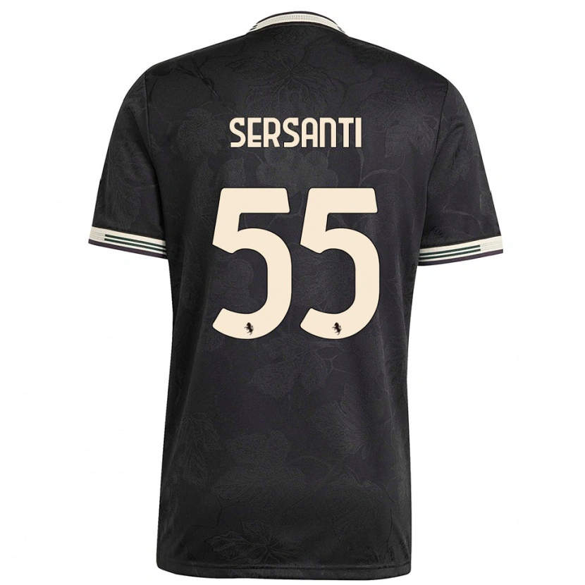 Danxen Kid Alessandro Sersanti #55 Black White Green Third Jersey 2025/26 T-Shirt