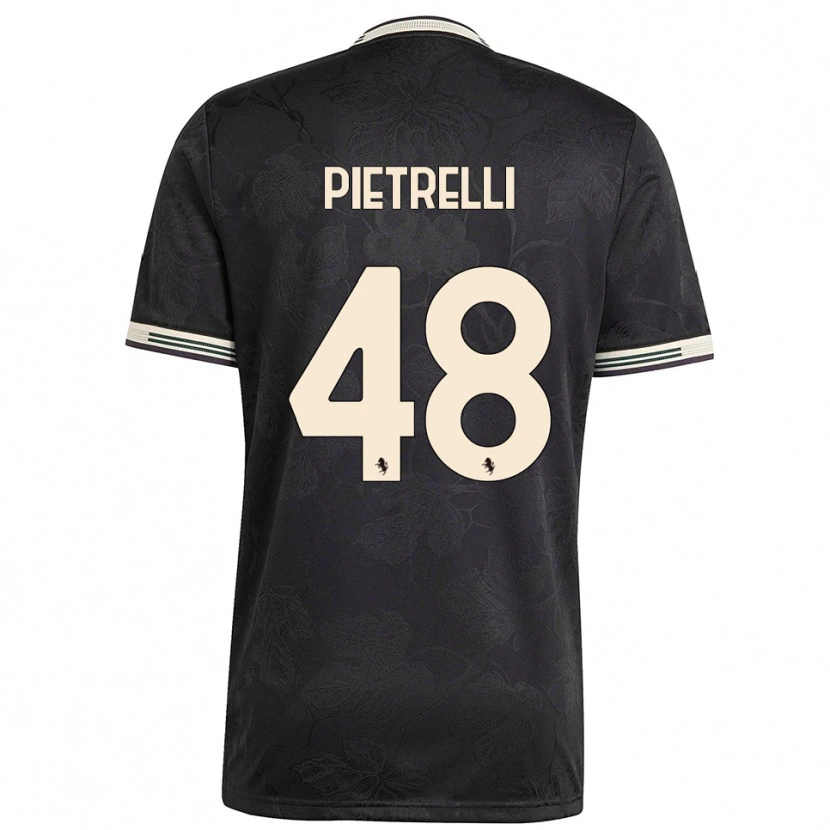 Danxen Kid Alessandro Pietrelli #48 Black White Green Third Jersey 2025/26 T-Shirt