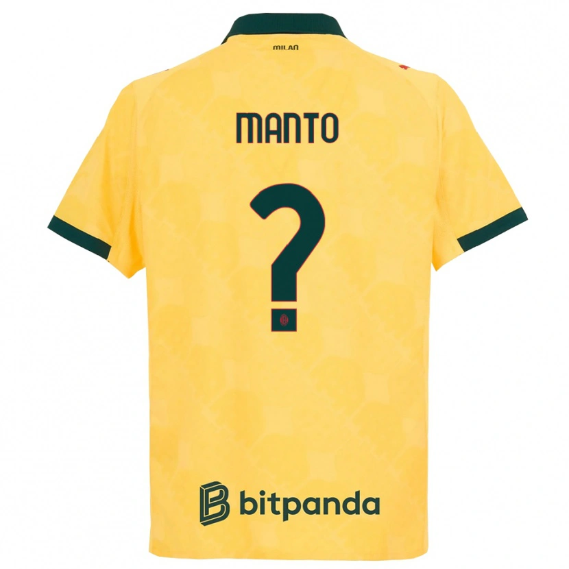 Danxen Kid Gaetano Manto #0 Yellow Black Third Jersey 2025/26 T-Shirt