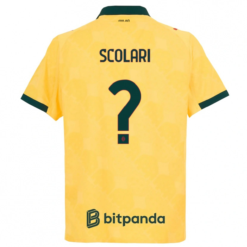 Danxen Kid Davide Scolari #0 Yellow Black Third Jersey 2025/26 T-Shirt