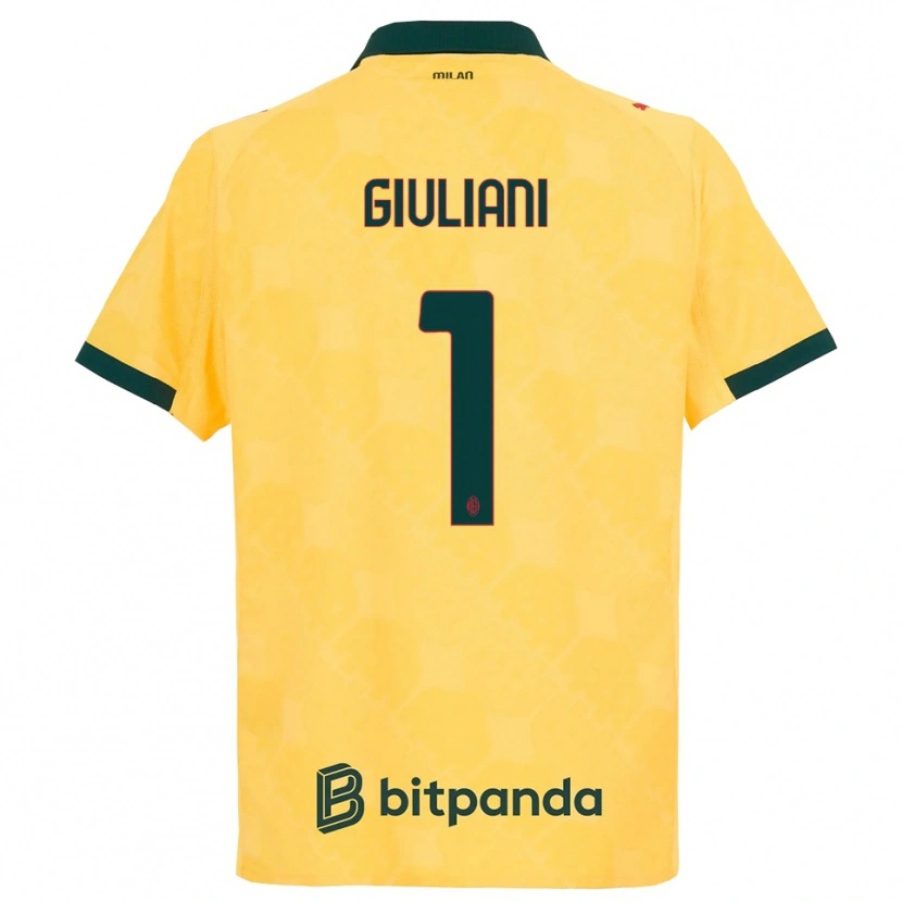 Danxen Kid Laura Giuliani #1 Yellow Black Third Jersey 2025/26 T-Shirt